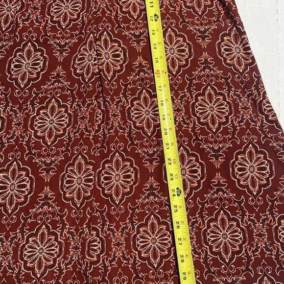 ee:Some Lovely Tunic Blouse Burgundy Geometric Boho Bell Sleeves Size Large - Picture 8 of 9